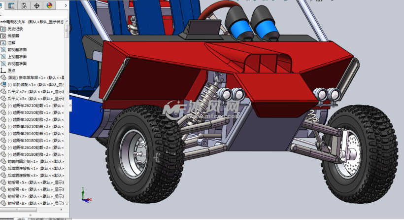 电动越野车全地形钢管车solidworks中文建模