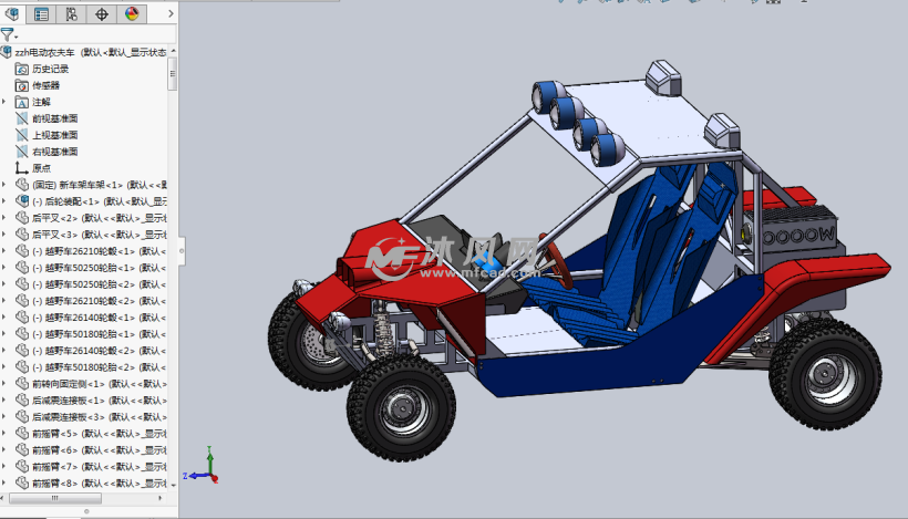 电动越野车全地形钢管车solidworks中文建模