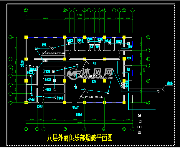 宾馆消防烟感设计图