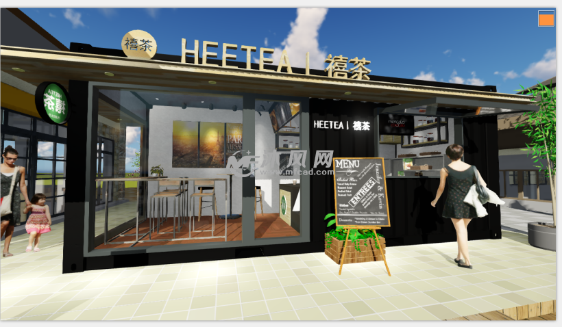 奶茶屋集装箱CAD图