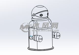 迷你机器人玩偶设计模型 - solidworks玩具公仔