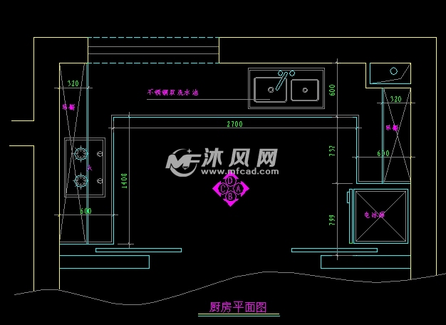 推拉门厨房设计平面