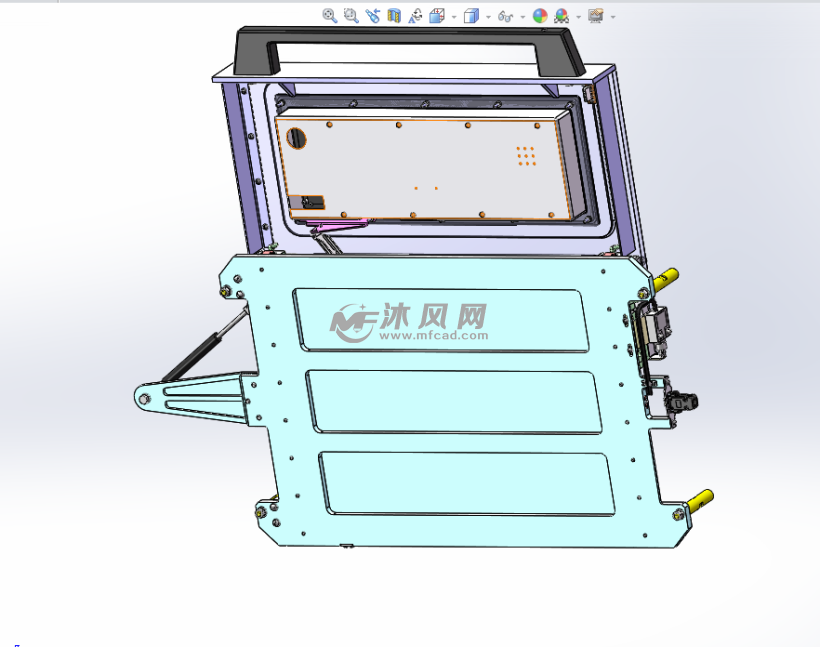 折叠操作面板控制面板设计模型 - solidworks底