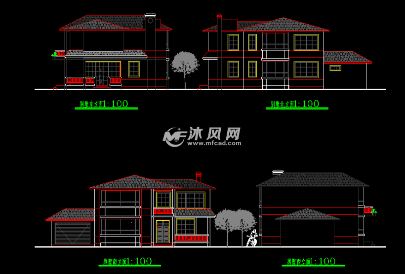 现代低层住宅设计 - AutoCAD别墅图纸下载