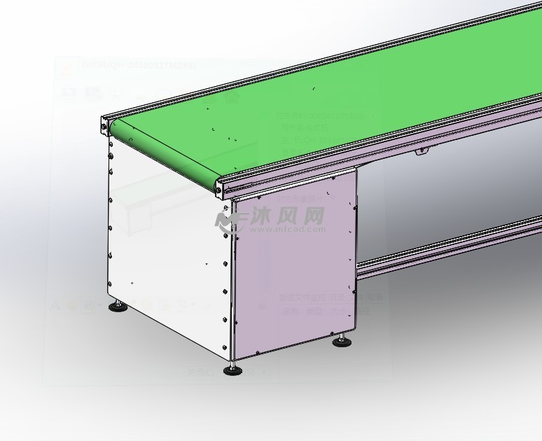 16.5米长模型输送机-solidworks机械设备硅胶mm豆皮带套图片