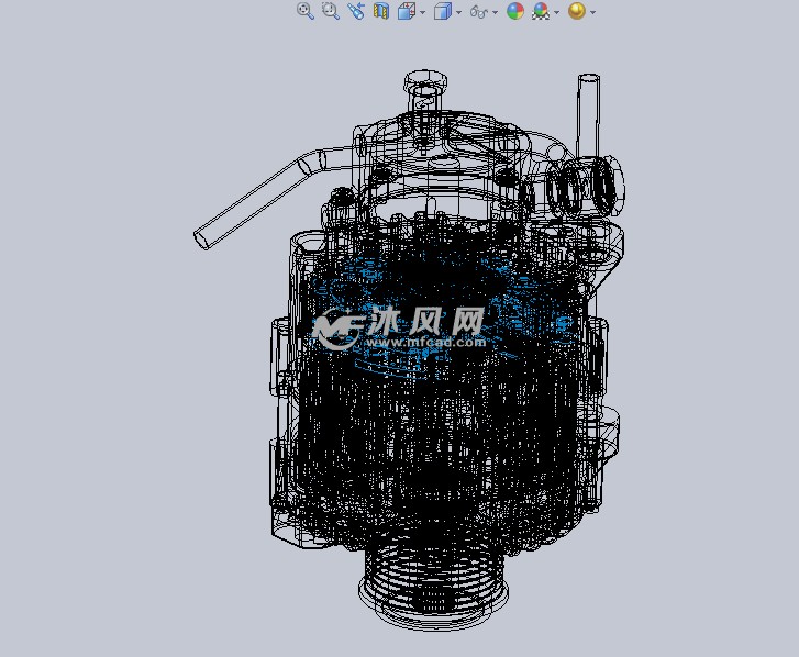 汽车发电机设计模型线性结构图