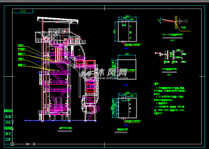 130T\/H电厂锅炉脱硝设计图纸 - AutoCAD化工