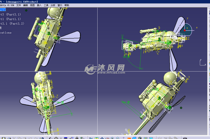 侦察直升机(catia)设计模型