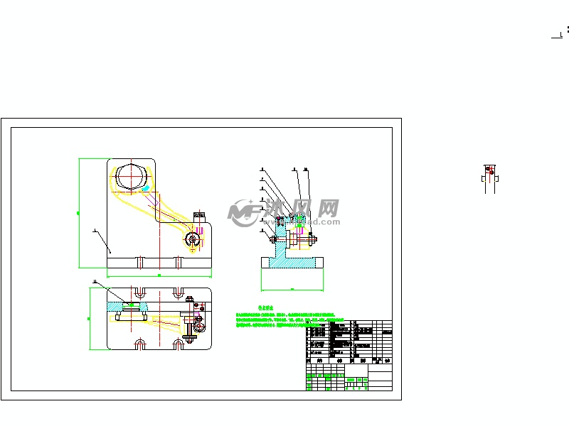 一四挡变速叉钻m8螺纹孔钻m8螺纹孔夹具