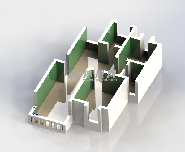 住宅平面立体 一比一模型 - solidworks园林建筑模型