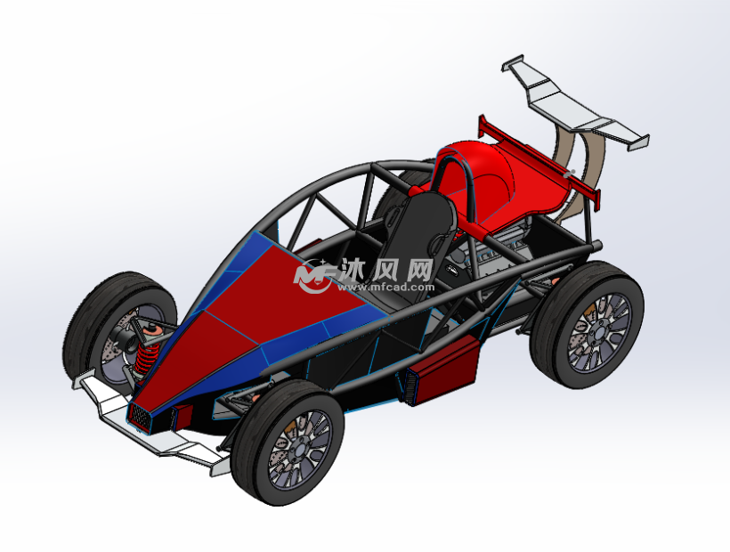 atom四轮小车(四驱车)三维模型