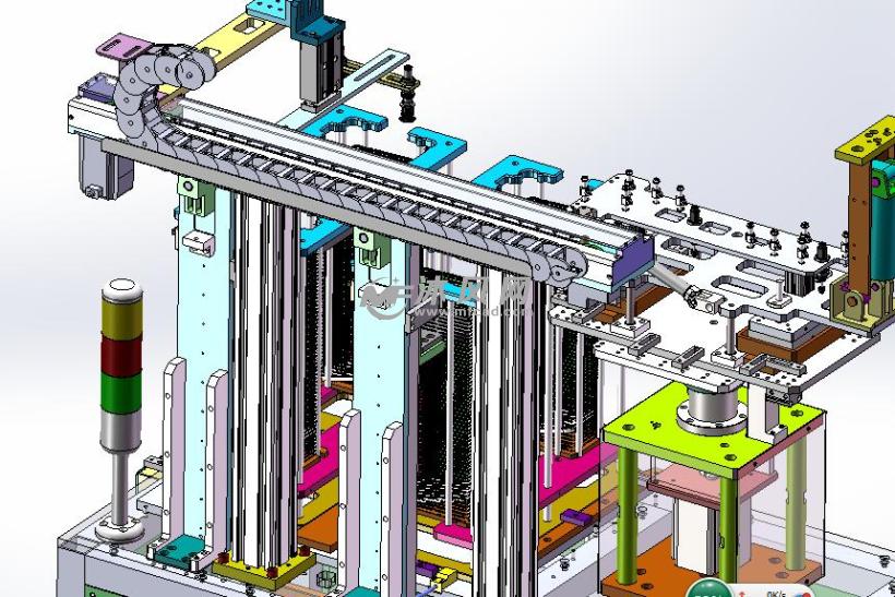 机械手钢片上料机手机中板埋入设备-原创设计