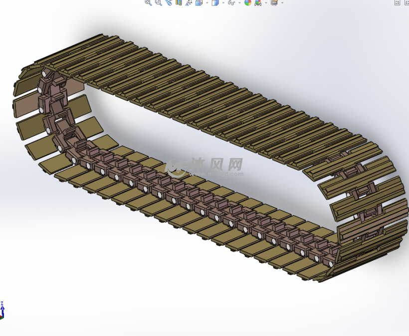 坦克挖土机履带模型 - solidworks传动件和减速器模型