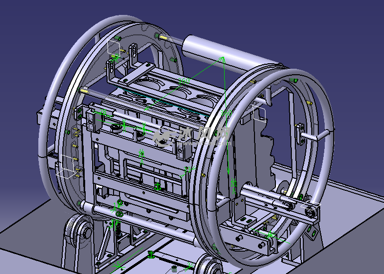 catia模型 机械设计类 机械设备 翻转机构放大图