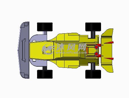四驱玩具赛车模型 - ProE玩具公仔类模型下载