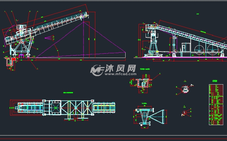 机 侧图堆料机 府图堆料机 明细图堆料机 主图图纸描述这个悬臂堆料机