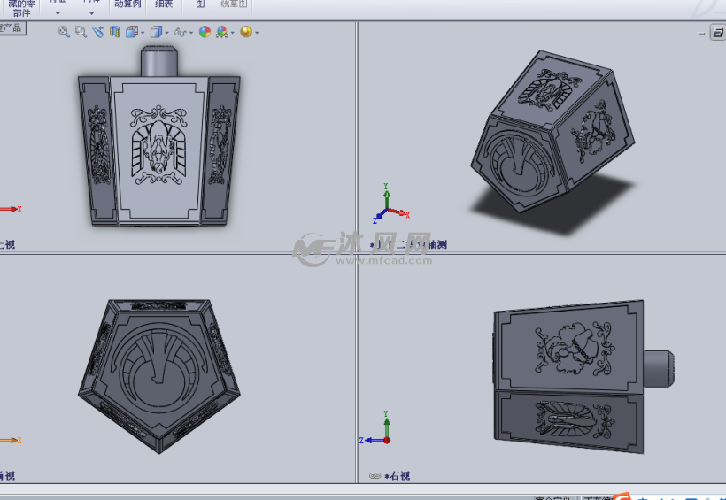 solidworks雕刻图案,solidworks浮雕图案 多种动物雕刻的灯罩设计模型 - solidworks生活用品类