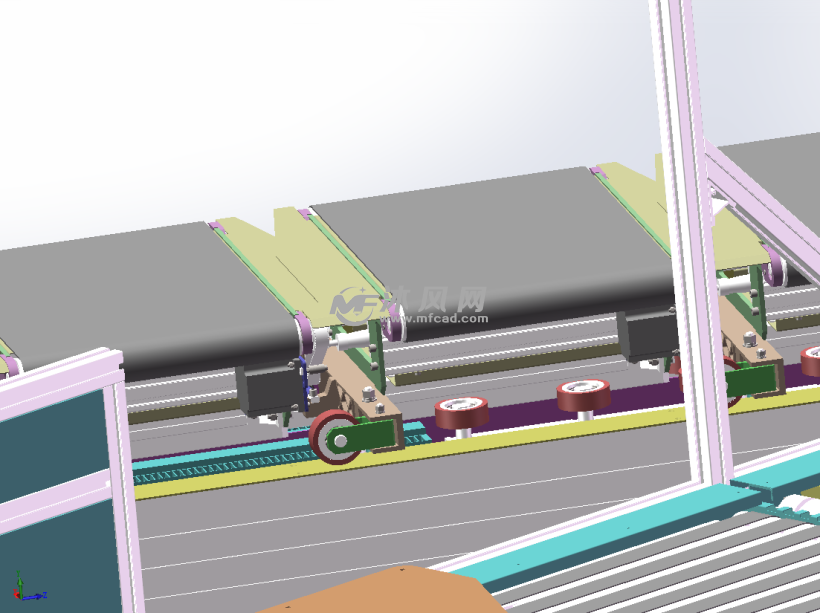 交叉带分拣机交叉带式分拣系统 - solidworks机
