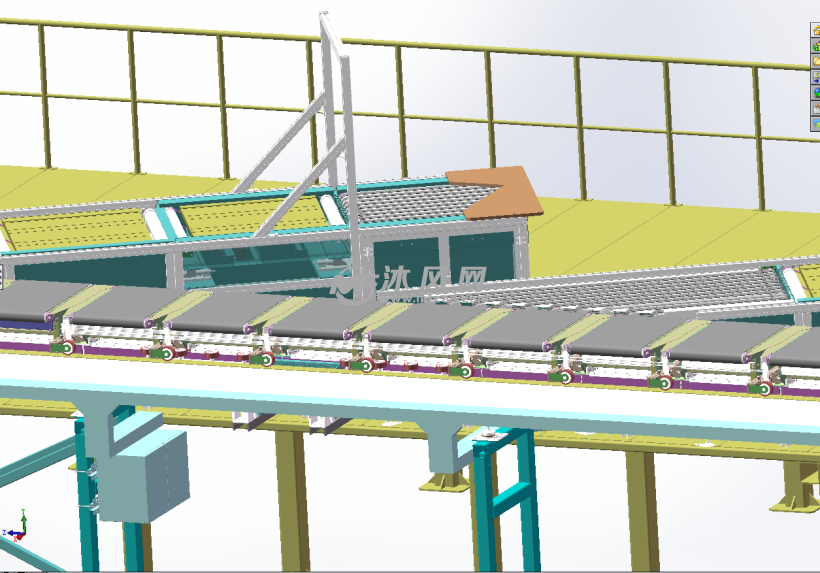 交叉带分拣机交叉带式分拣系统 - solidworks机