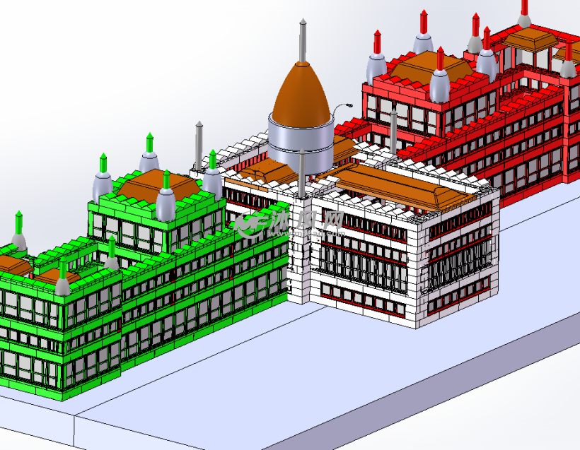 匈牙利国会大厦建筑模型 - solidworks园林建筑