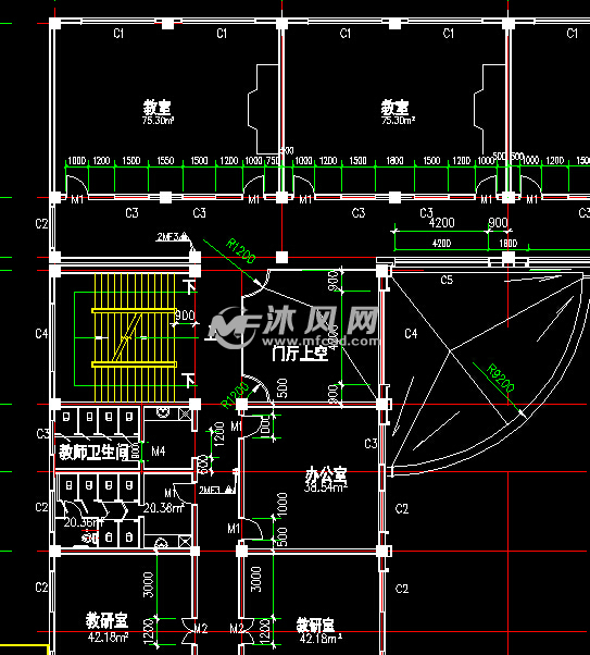 框架结构四层教学楼全套毕业设计含建筑结构图