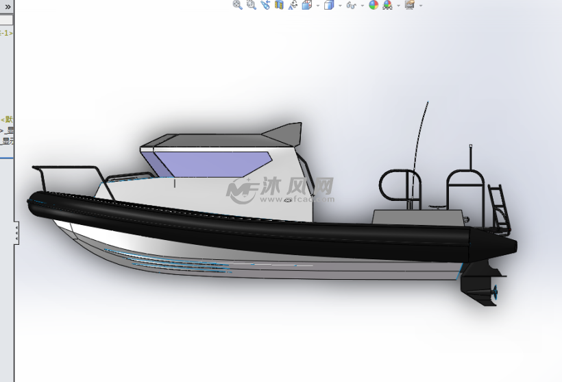 6米游艇快艇模型 - solidworks交通工具模型下载 - 沐风图纸
