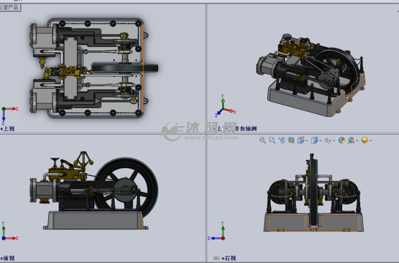 机械传动的蒸汽机动力的平衡旋转仪设计模型