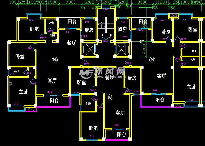 10层框架住宅设计9180平22张cad图 建筑结构类设计方案 沐风图纸