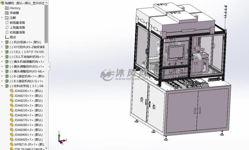 电子产品全自动贴膜机 - solidworks机械设备模