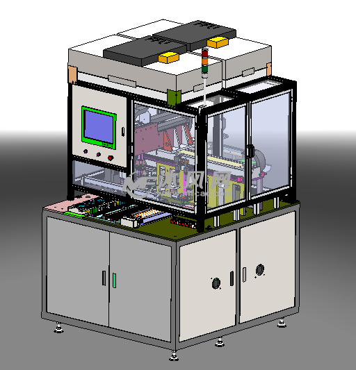 电子产品全自动贴膜机 - solidworks机械设备模