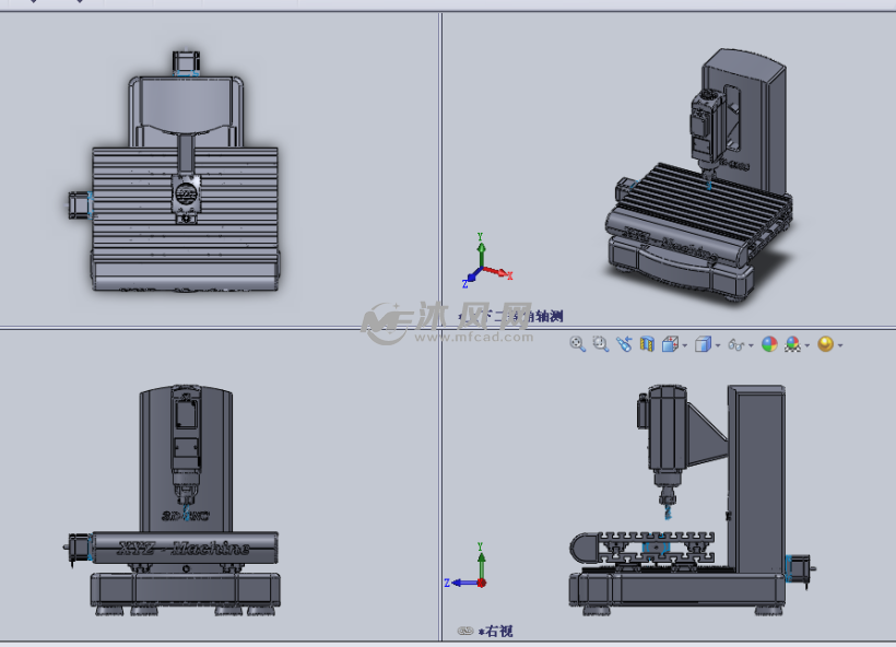 x,y,z三轴数控机床设计模型