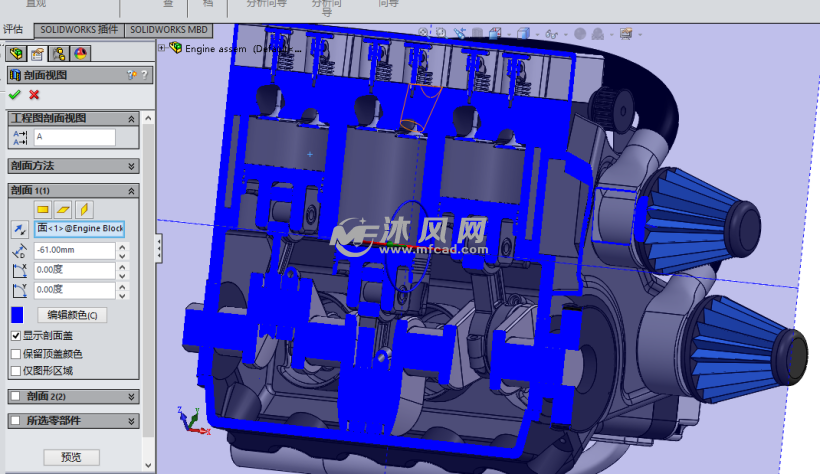 高档轿车v6发动机(机构完整)