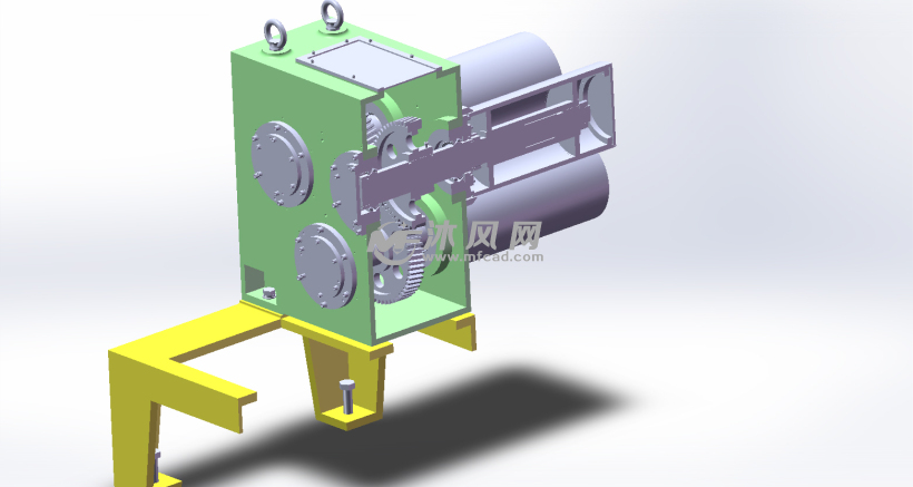 单丝7辊牵伸机 - solidworks机械设备模型下载 - 沐风图纸