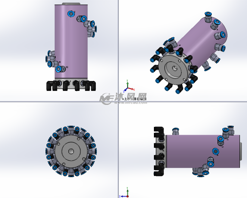 多气路旋转接头 - solidworks电气设备及元件模