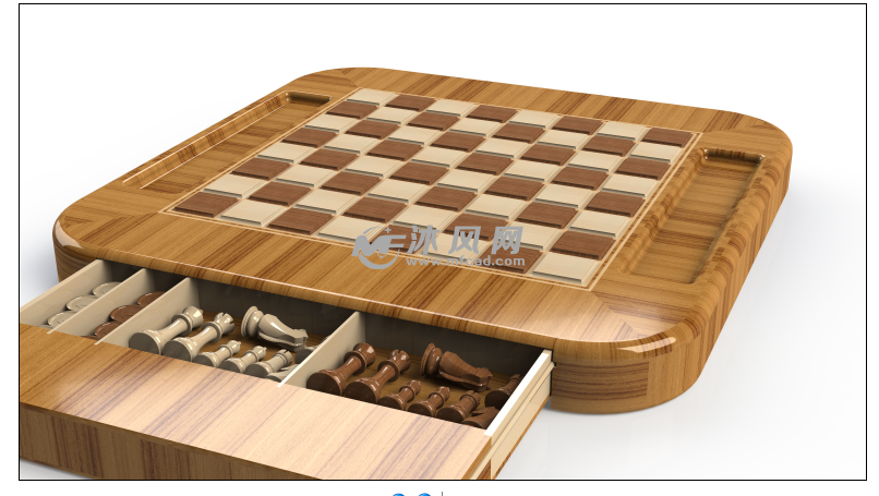 国际象棋棋盘设计模型 - solidworks生活用品类