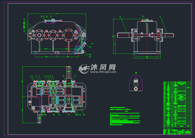 带式输送机传动装置 - AutoCAD减速机械设备图