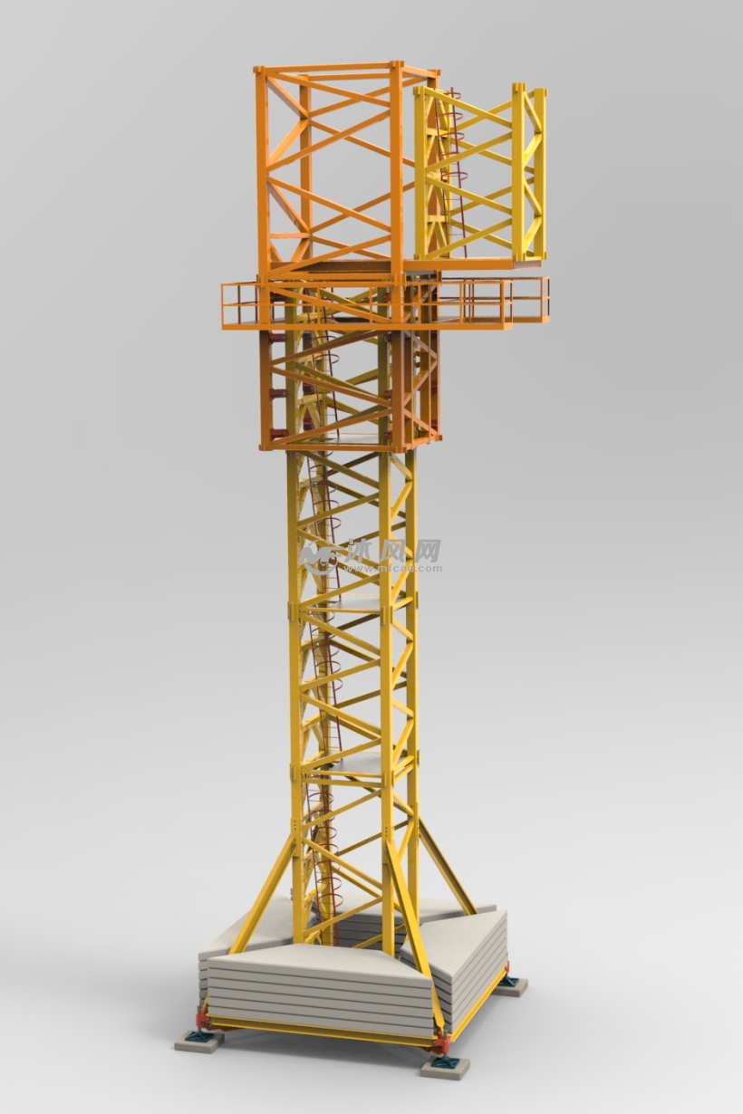 塔式起重机塔架 solidworks机械设备模型下载 沐风图纸