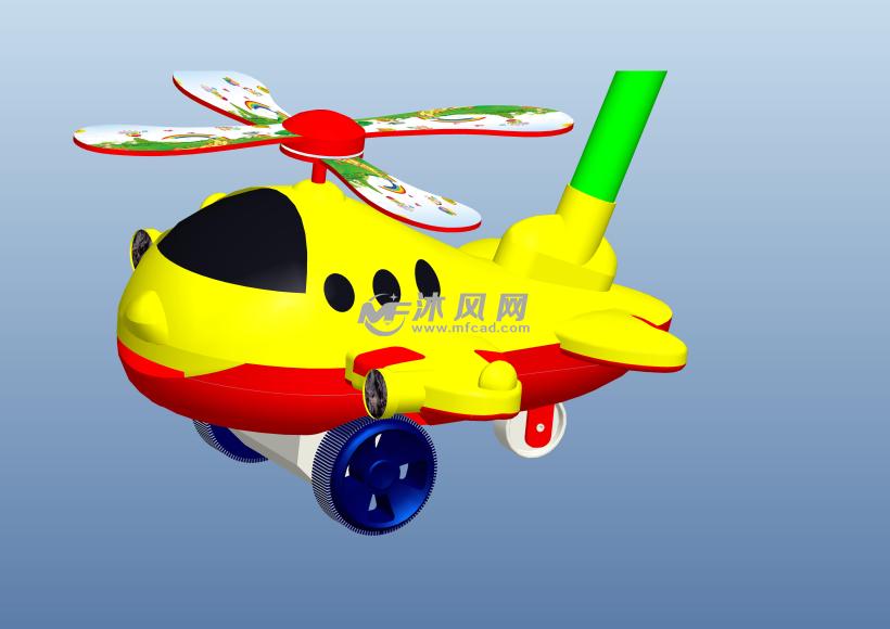 手推玩具飞机 - ProE玩具公仔类模型下载