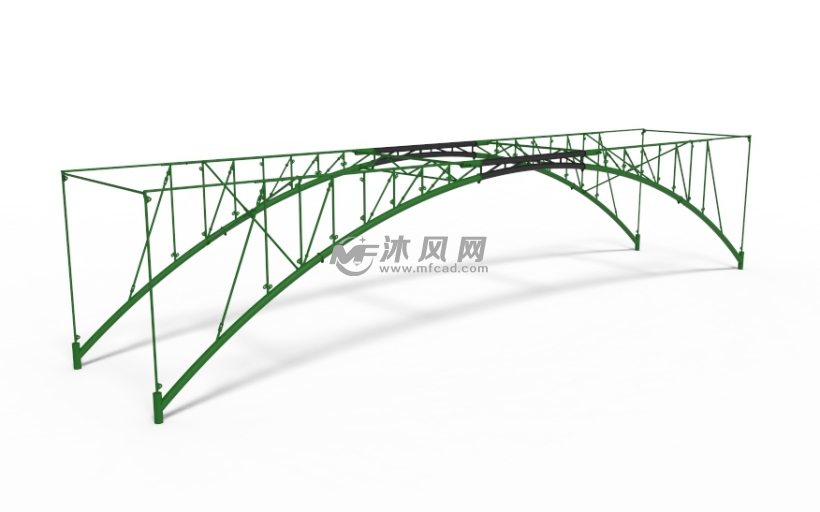 钢结构桥梁 - solidworks园林建筑模型下载 - 沐风图纸