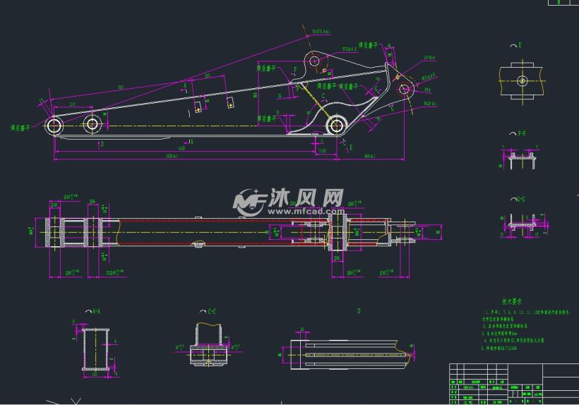 液压挖掘机工作装置的结构设计及其运动学分析