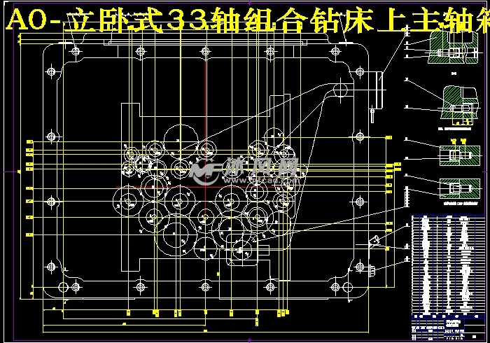 立卧式33轴组合钻床上主轴箱设计