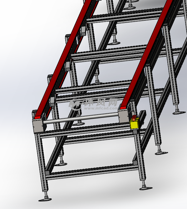 同步带输送线 - solidworks机械设备模型下载