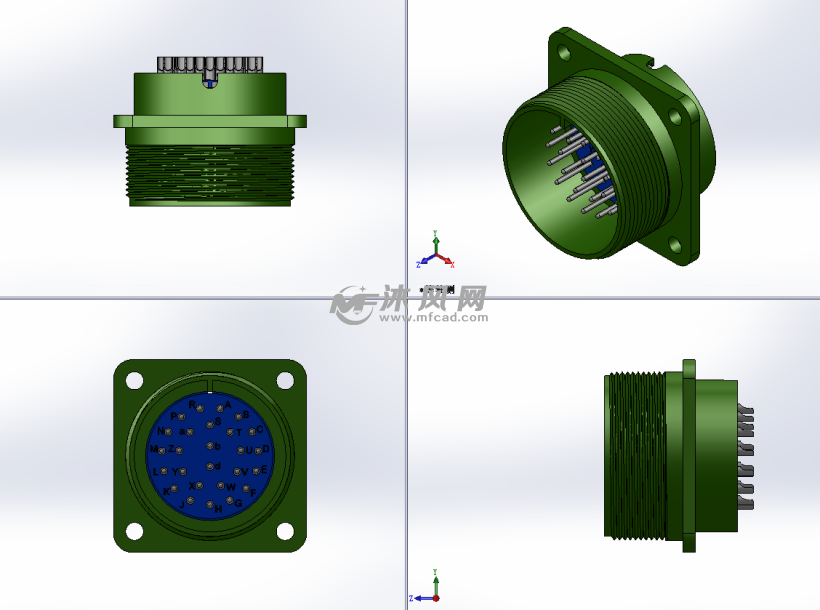 26针数据线接口 - solidworks机械设备模型下载