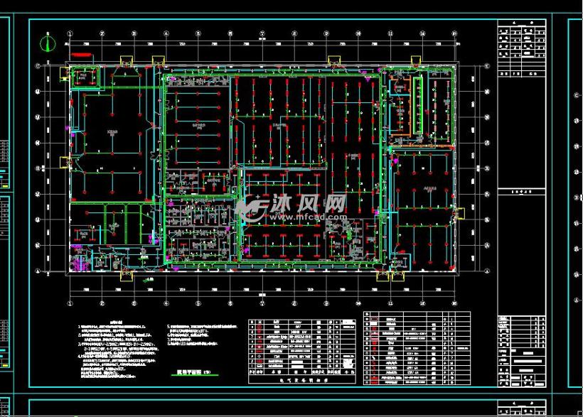 某地某单层丙类口罩生产厂房电气设计施工图 - cad车间厂房建筑图纸