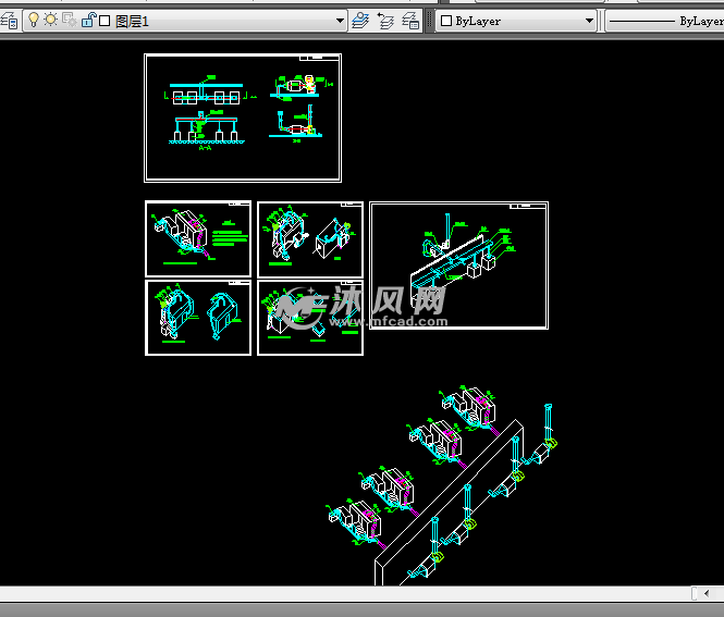 冷墩机油烟净化三维图 - 废气处理图纸