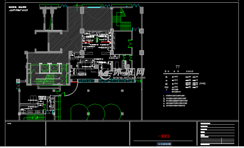 大型酒店厨房整套图纸(设备水电地沟) - cad其