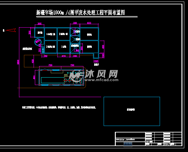 新疆屠宰场1000md屠宰废水处理工程平面布置图