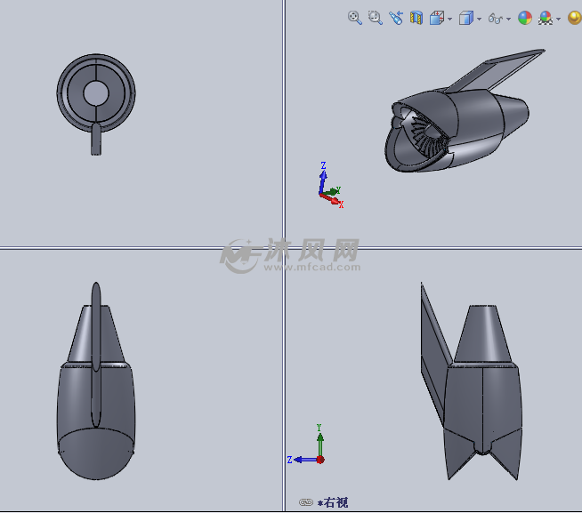 一款小型的涡轮风扇设计模型 - solidworks生活