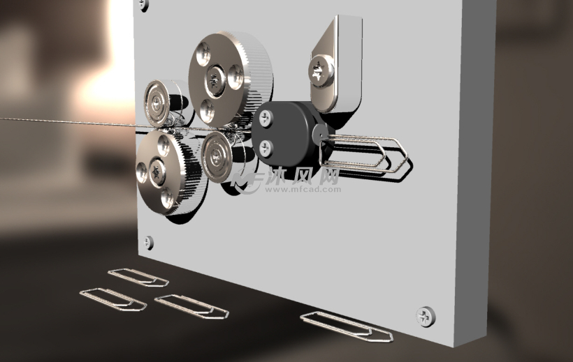 回形针制造小设备设计模型 - solidworks机械设