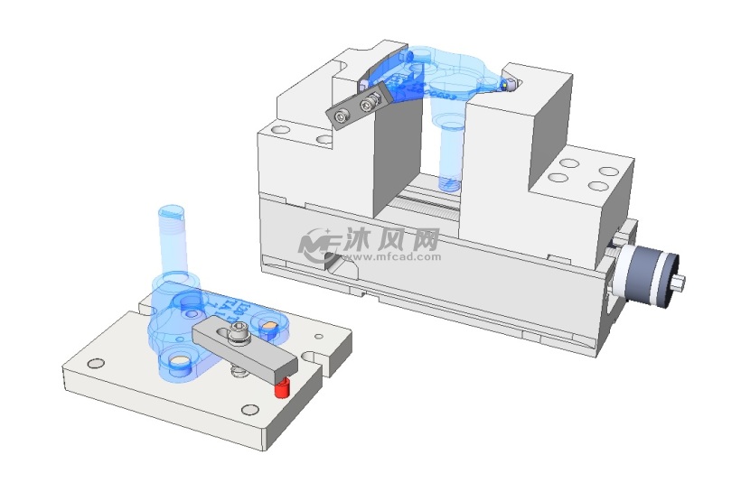 proe铣床夹具模型 - proe,连接紧固模型螺纹垫